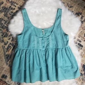 Free People Button-Up Tank Top
